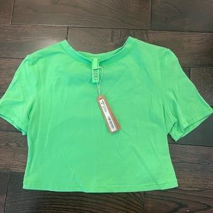 Skims cotton jersey super cropped T shirt